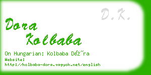 dora kolbaba business card